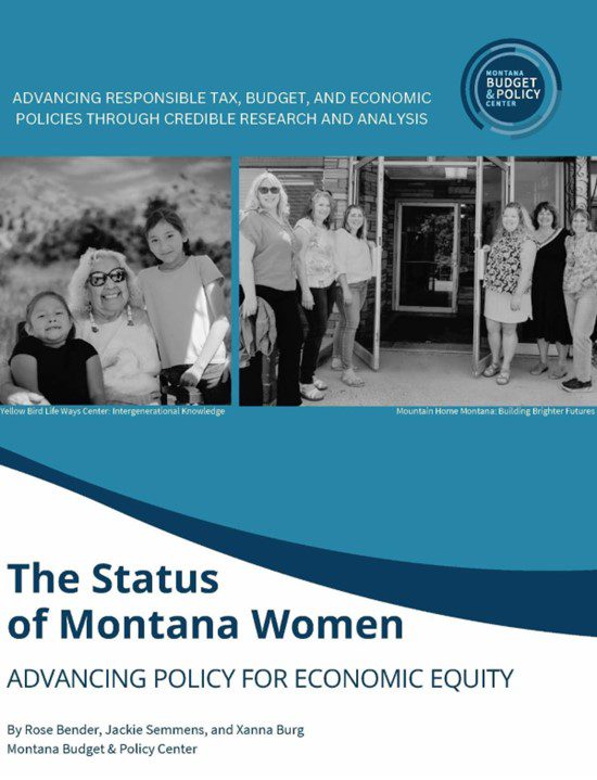 The Status of Women in Montana Advancing Policy for Economic Equity report cover